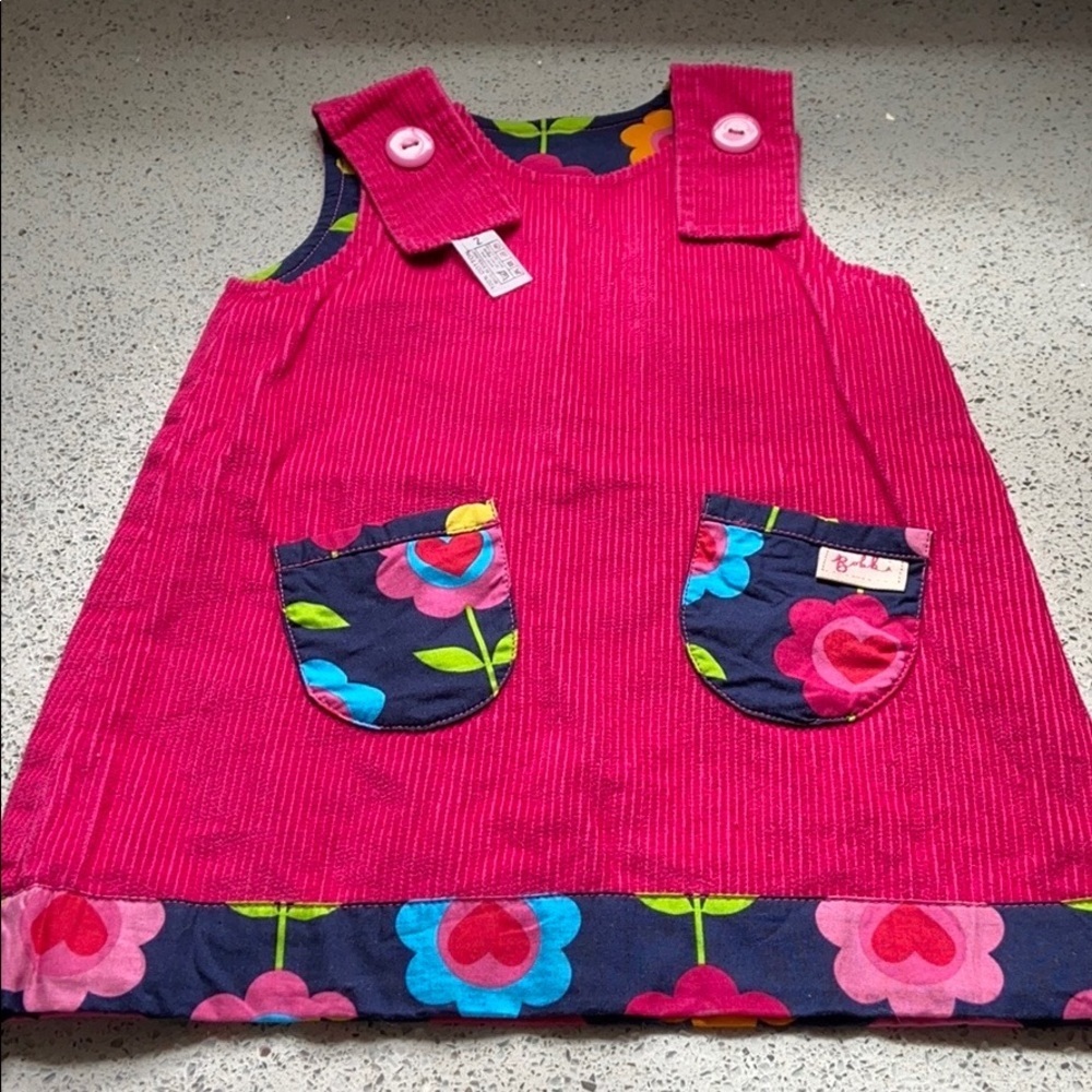 Floral Reversible Corduroy Jumper Dress